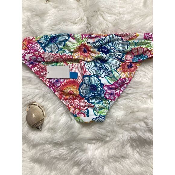New. Blue Rod Beattie floral sarong bikini bottoms. - Picture 8 of 9